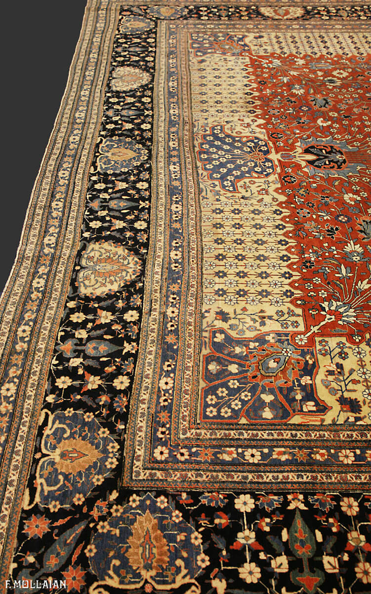 Tapis Persan Antique Kashan Mohtasham n°:36868895